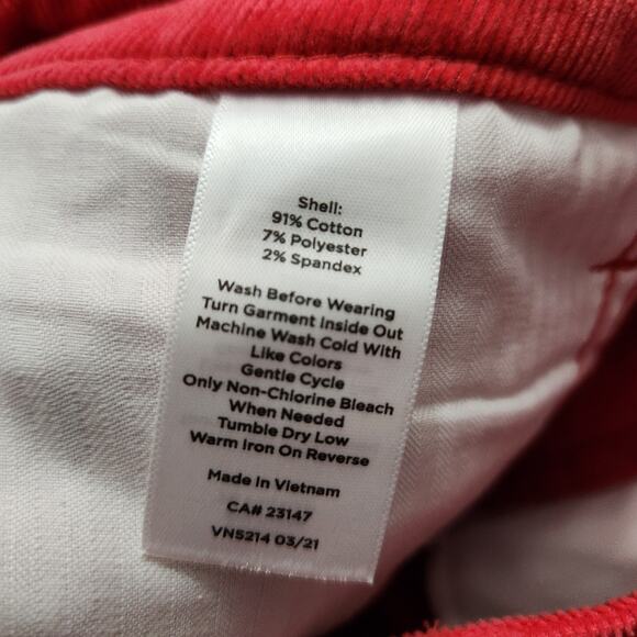 NWT Talbots Corduroy Jegging Red Size 6 - Picture 5 of 7